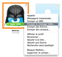 envoyer message video par skype