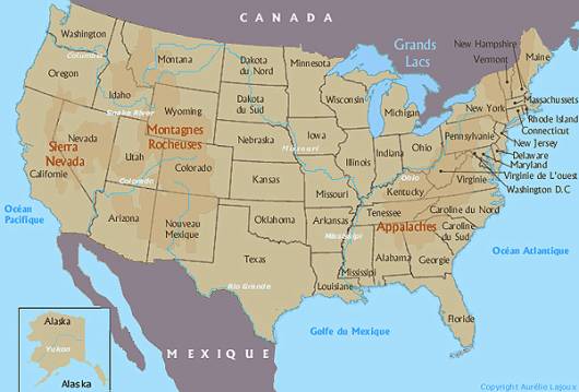 carte des états-unis
